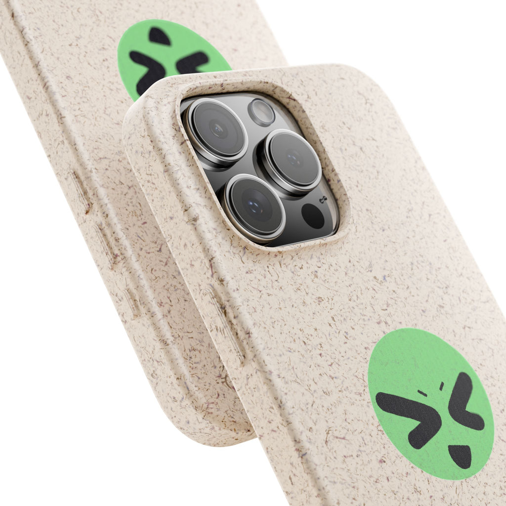 biodegradable case -silly green guy design