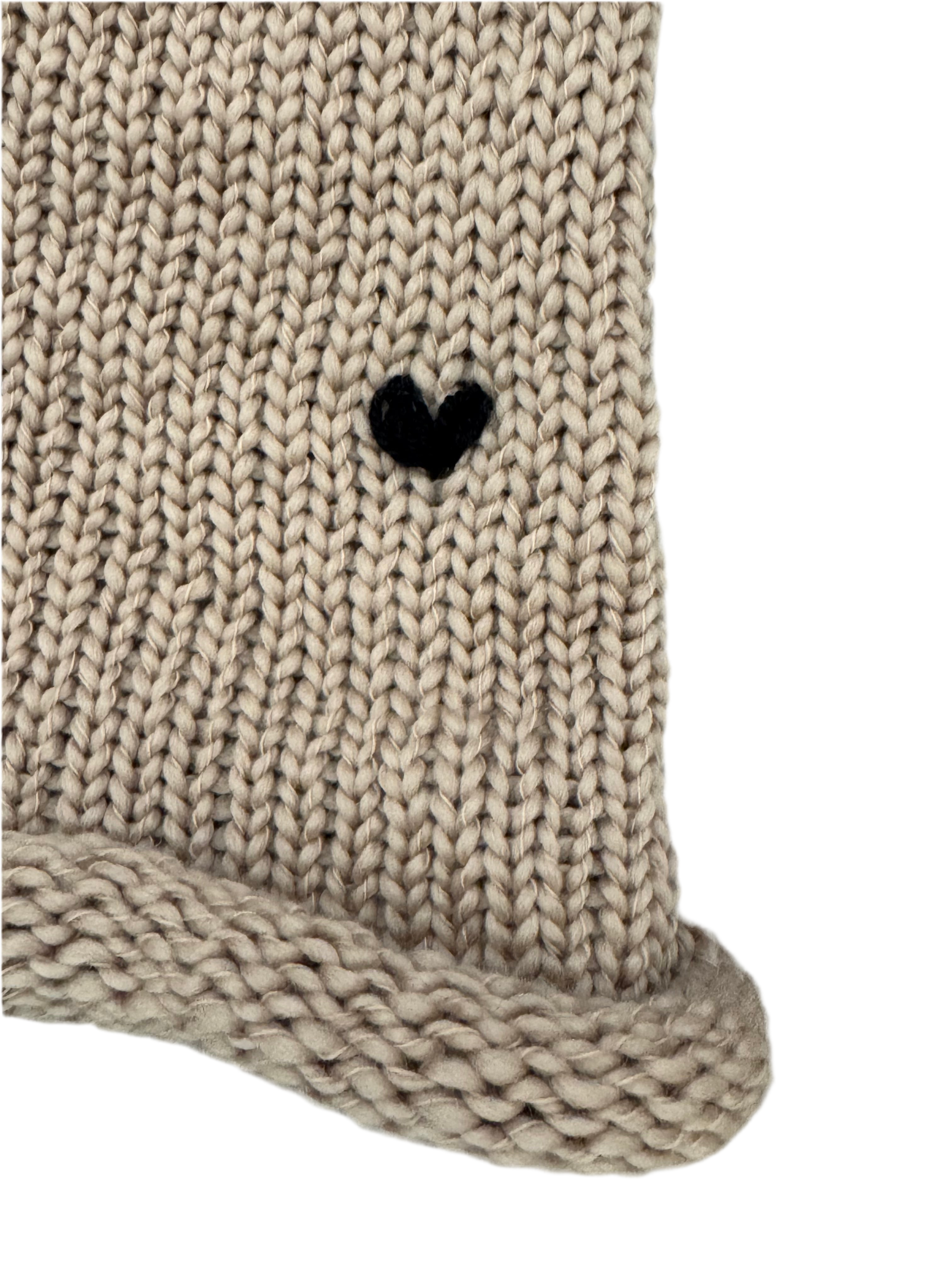 eelectricat merino wool beanie - made to order with heart embroidery