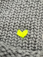crafted merino wool beanie with heart embroidery