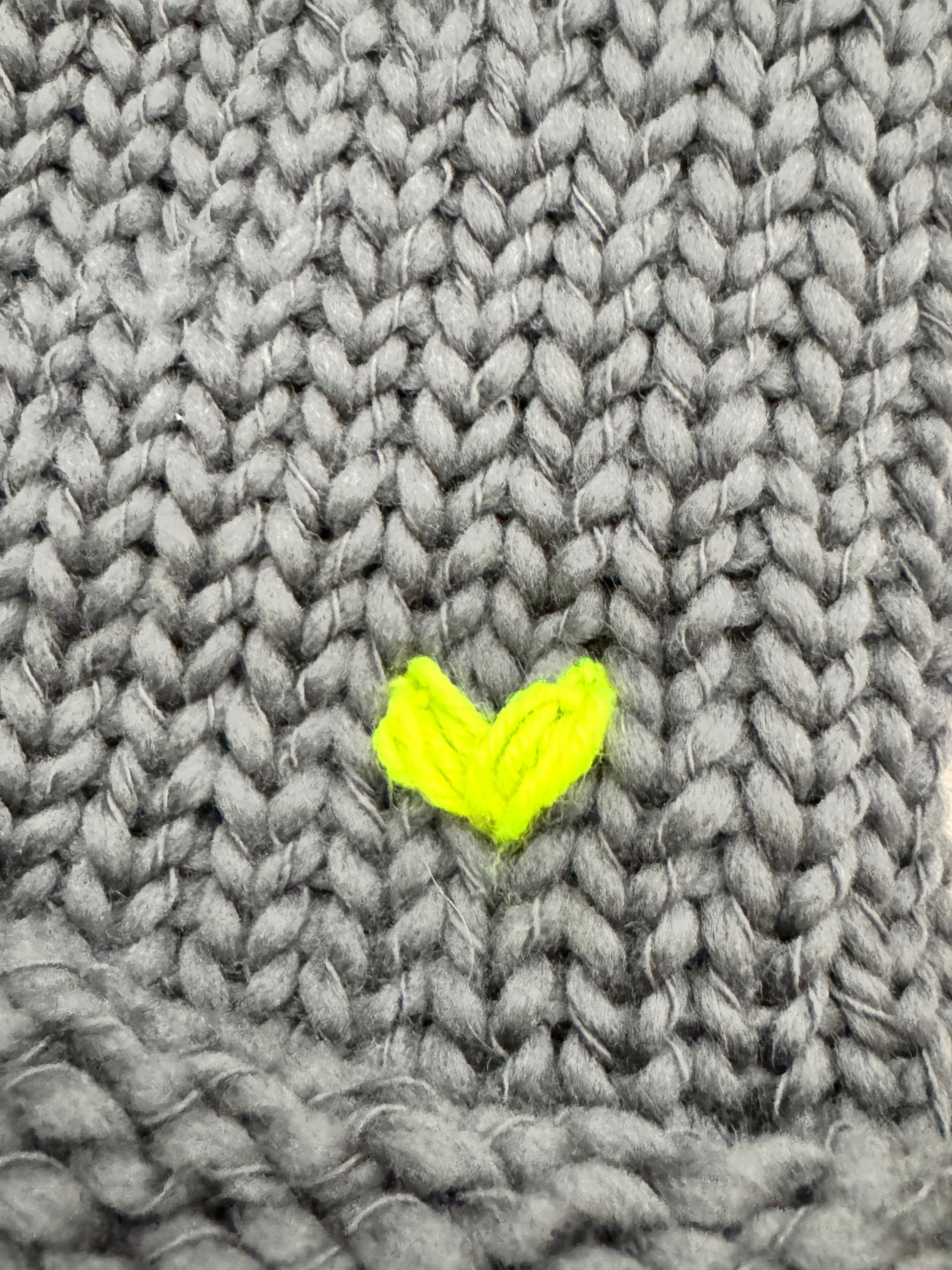 crafted merino wool beanie with heart embroidery